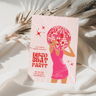 Disco Girl Geburtstagsparty Einladung