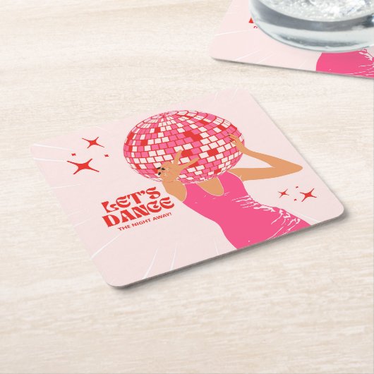 Disco Girl Rechteckiger Pappuntersetzer (angewinkelt)