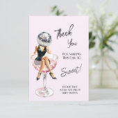 Disco Girl Sich auf einem Cocktail Dankeskarte (Stehend Vorderseite)