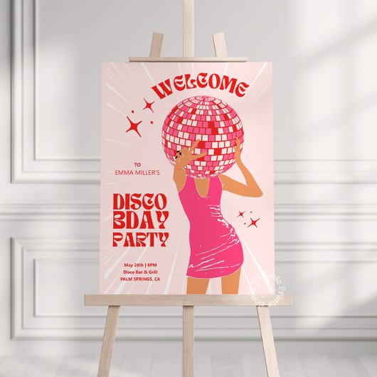 Disco Girl Welcome Sign Poster