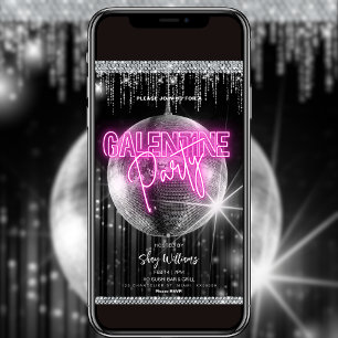 Disco Glam Galentine Party Einladung