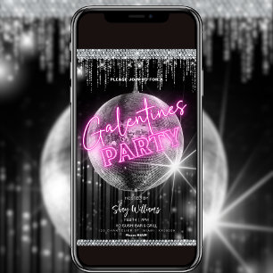 Disco Glam Galentine Party Einladung