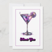 Disco Glam Retro Martini Galaxy Glasdesign Dankeskarte (Vorderseite)