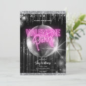 Disco Glam Valentine Party Einladung (Stehend Vorderseite)