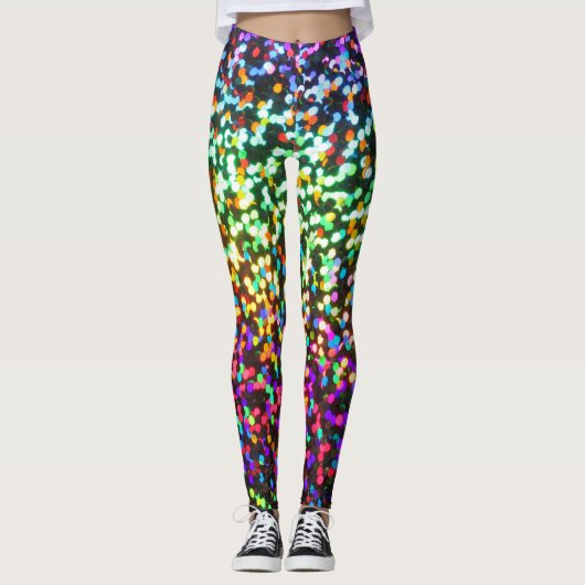 Disco-Glitzer-Rave Leggings (Vorderseite)