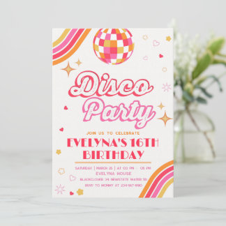 Disco Groovy Party Einladung