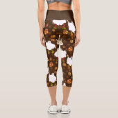 Disco halloween afrikanische Geisterbraun Capri Leggings (Rückseite)