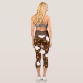 Disco halloween afrikanische Geisterbraun Capri Leggings (Rückseite)