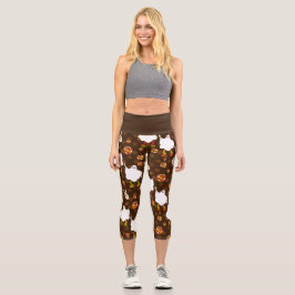 Disco halloween afrikanische Geisterbraun Capri Leggings