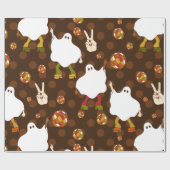 Disco halloween afrikanische Geisterbraun Geschenkpapier (Flach)