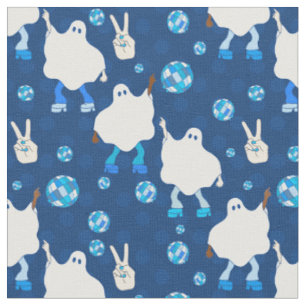 Disco Halloween afrikanischer Geist blau Stoff