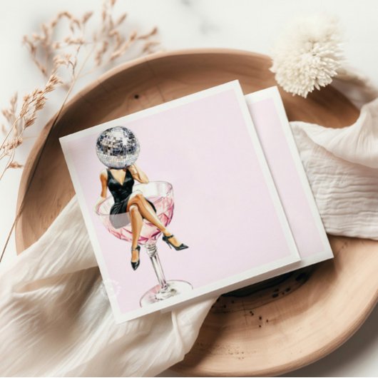 Disco Head PinUp Girl Party Napkins Serviette