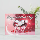 Disco Heart Valentine's Card Feiertagskarte (Stehend Vorderseite)