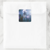 Disco Heartbeat Quadratischer Aufkleber (Tasche)