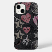 Disco Hearts Protective Phone Case – Chic Glam Sty (Rückseite)