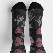 Disco Hearts Socks – Cute Glam Gift for Her Socken (Oben)