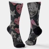 Disco Hearts Socks – Cute Glam Gift for Her Socken (Gewinkelt)