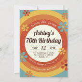 Disco Hippie zum Geburtstag Einladung (Vorderseite)
