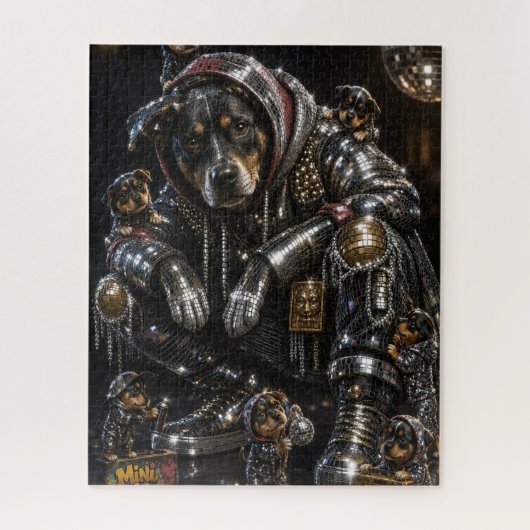 Disco-Hund & Mini-Me-Crew-Jigsaw-Puzzle Puzzle (Vertikal)