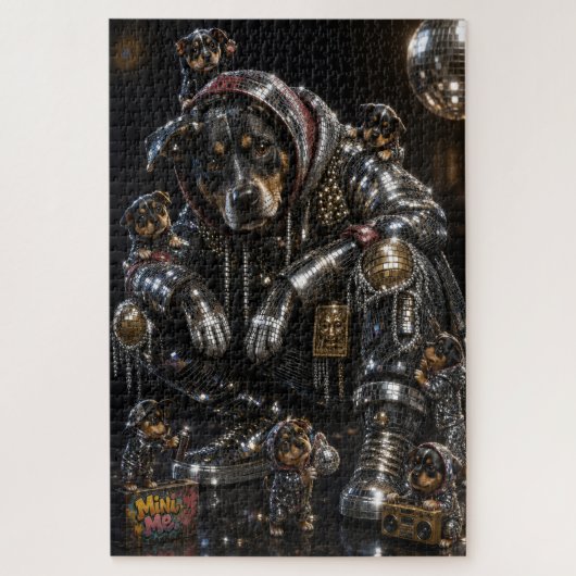 Disco-Hund & Mini-Me-Crew-Jigsaw-Puzzle Puzzle (Vertikal)