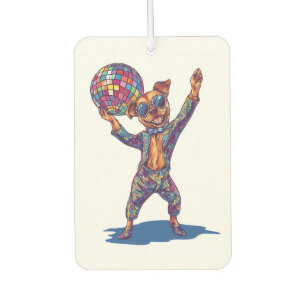 Disco-Hund-Wonne � Lustiger 70er-Party-Hund Autolufterfrischer