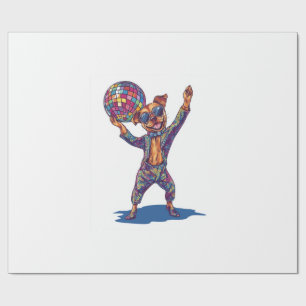 Disco-Hund-Wonne � Lustiger 70er-Party-Hund Geschenkpapier