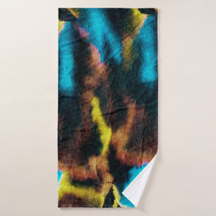 Disco Ikat Muster. Farbige Kunstgeschichte. Badehandtuch