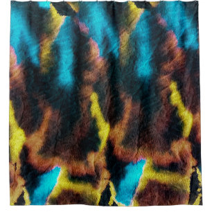 Disco Ikat Muster. Farbige Kunstgeschichte. Duschvorhang