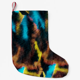 Disco Ikat Muster. Farbige Kunstgeschichte. Kleiner Weihnachtsstrumpf