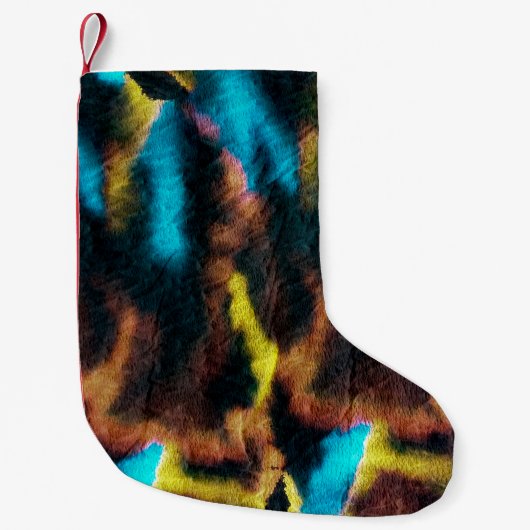 Disco Ikat Muster. Farbige Kunstgeschichte. Kleiner Weihnachtsstrumpf (Vorderseite)