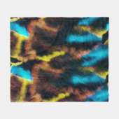 Disco-Ikat-Muster. Farbiger Dirty-Art-Hintergrund. Fleecedecke (Vorderseite (Horizontal))