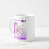 Disco ist ein lila Retro Kaffeetasse (Vorderseite Links)