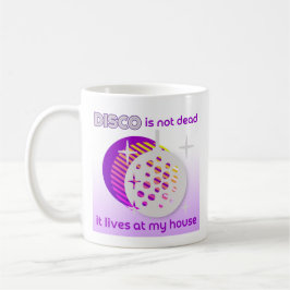 Disco ist ein lila Retro Kaffeetasse
