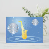 Disco Jazz Saxophone Parco Tassino Einladung (Stehend Vorderseite)