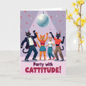 Disco-Katze-Geburtstagskarte Karte (Gelbe Blume)