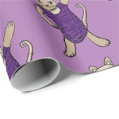 Disco-Katze Geschenkpapier (Rolleneckpunkt)