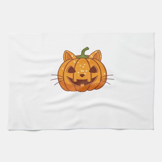 Disco-Katze Jack o'Lantern Classic T-Shirt Geschirrtuch (Horizontal)