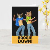 DISCO-KATZEN RETRO CAT-FUNNY BIRTHDAY CARD KARTE (Gelbe Blume)