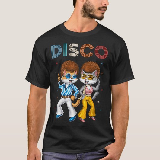 Disco-Katzen T-Shirt (Vorderseite)