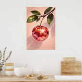 Disco-Kirschposter, Retro-Diskokugel-Fruchtkunst Poster (Küche)