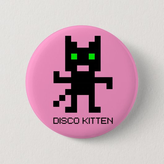 Disco Kitten Button (Vorderseite)