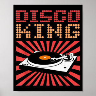 Disco-König 70er Disco-Shirt Vintage Retro T-Shirt Poster