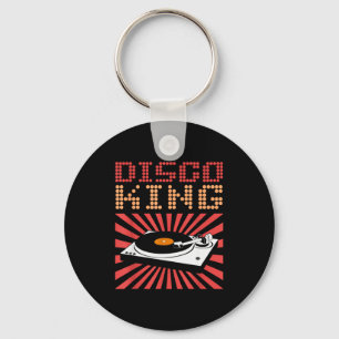 Disco-König 70er Disco-Shirt Vintage Retro Te Schlüsselanhänger