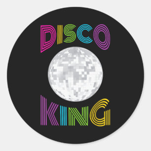 Disco-König 70er Jahre Kostüm Männer Jungen  Runder Aufkleber