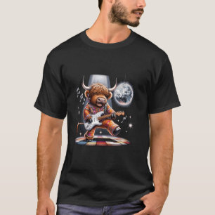 Disco-Kugel-Gitarre Schottisches Hochlandrind T-Shirt
