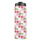 Disco-Kugel-Kirsch-Karo-Muster Thermosbecher (Vorderseite)