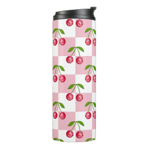 Disco-Kugel-Kirsch-Karo-Muster Thermosbecher
