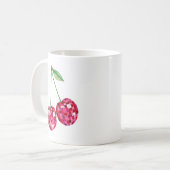 Disco-Kugel-Kirschen Retro-Ästhetik | Kirsche Kaffeetasse (Vorderseite Links)