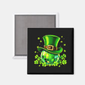 Disco-Kugel Leprechaun-Hut Irischer Kleeblatt St. Magnet (Vorderseite/Rückseite)