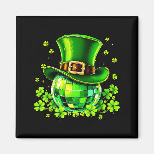 Disco-Kugel Leprechaun-Hut Irischer Kleeblatt St.  Magnet